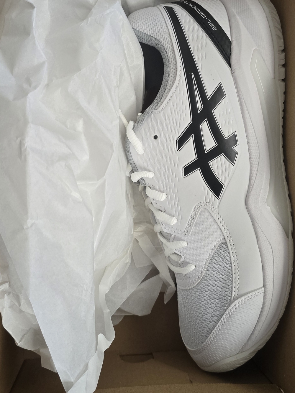 ASICS 10 Men's White Black Court Shoe